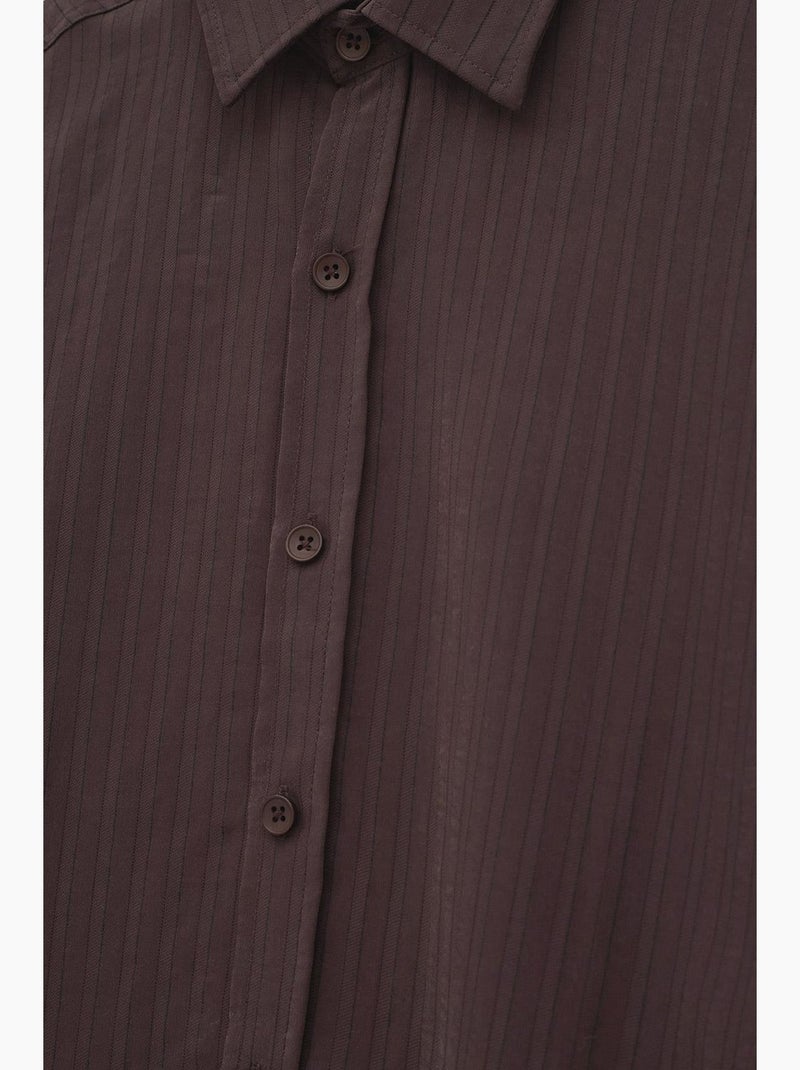 Camicia liscia giesto Marrone cioccolato - Kiabi