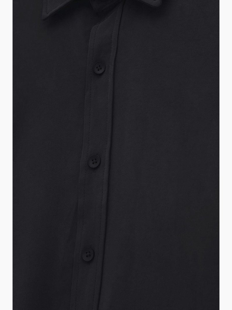 Camicia liscia giesto Nero - Kiabi
