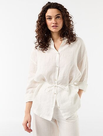 Camicia lunga a tinta unita