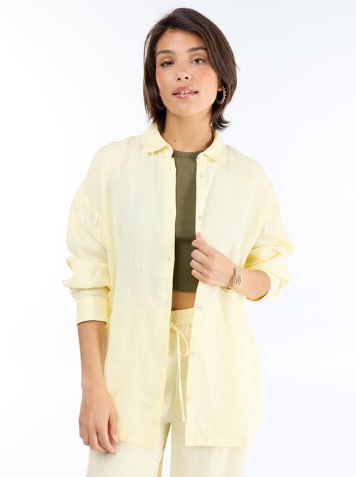 Camicia lunga a tinta unita - Kiabi