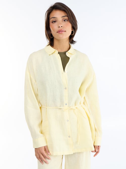 Camicia lunga a tinta unita - Kiabi