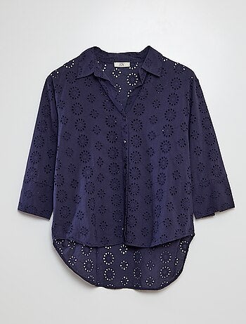 Camicia lunga con maniche 3/4 e ricamo punto inglese 'JDY'