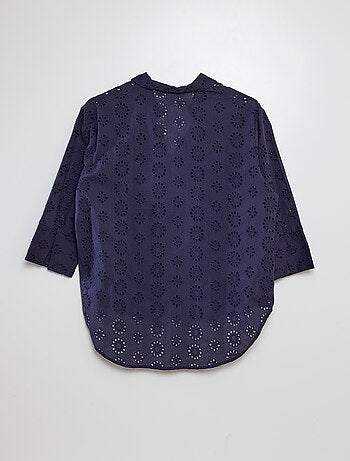 Camicia lunga con maniche 3/4 e ricamo punto inglese 'JDY'