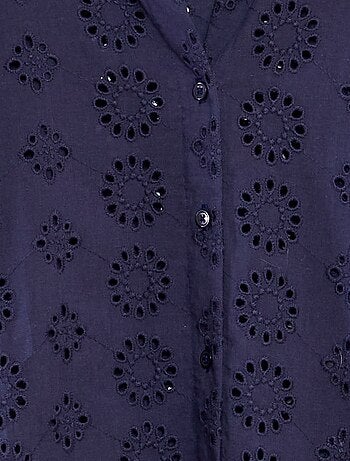 Camicia lunga con maniche 3/4 e ricamo punto inglese 'JDY'