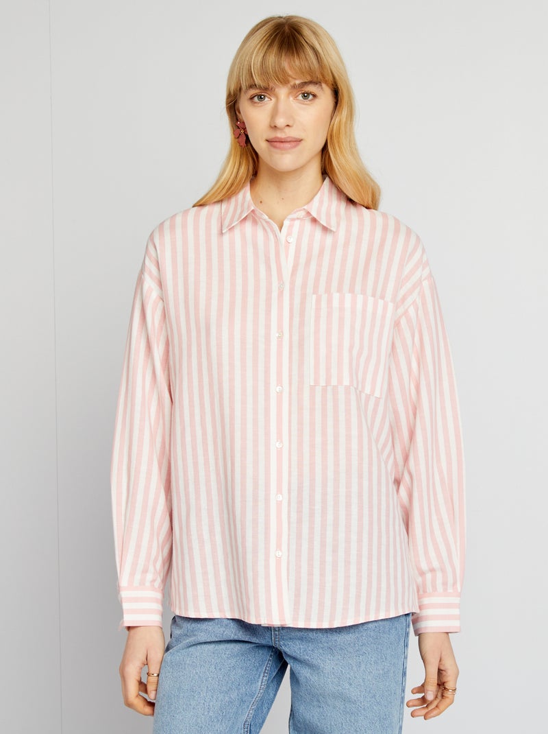 LUCKY Camicia da notte da uomo a maniche lunghe 1/1 con tasca sul petto, grigio., L