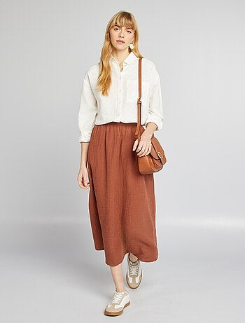 Camicia lunga con tasca sul petto con 20% di lino