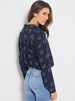 Camicia lunga fluida stampa 'fiori' - Kiabi