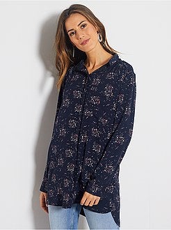 Camicia lunga fluida stampa 'fiori' - Kiabi