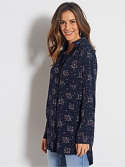 Camicia lunga fluida stampa 'fiori' - Kiabi