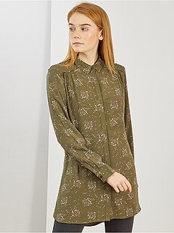 Camicia lunga fluida stampa 'fiori' - Kiabi
