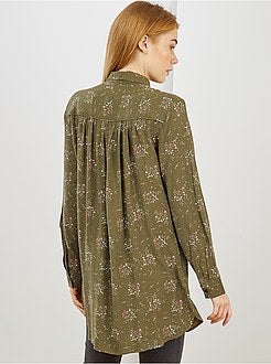 Camicia lunga fluida stampa 'fiori' - Kiabi
