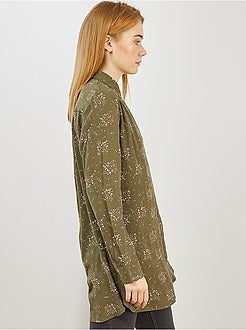 Camicia lunga fluida stampa 'fiori' - Kiabi