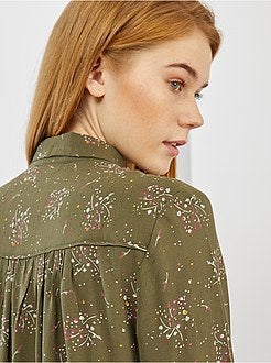 Camicia lunga fluida stampa 'fiori' - Kiabi