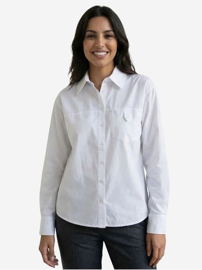 Camicia lunga in cotone testurizzato my fashion Bianco - Kiabi