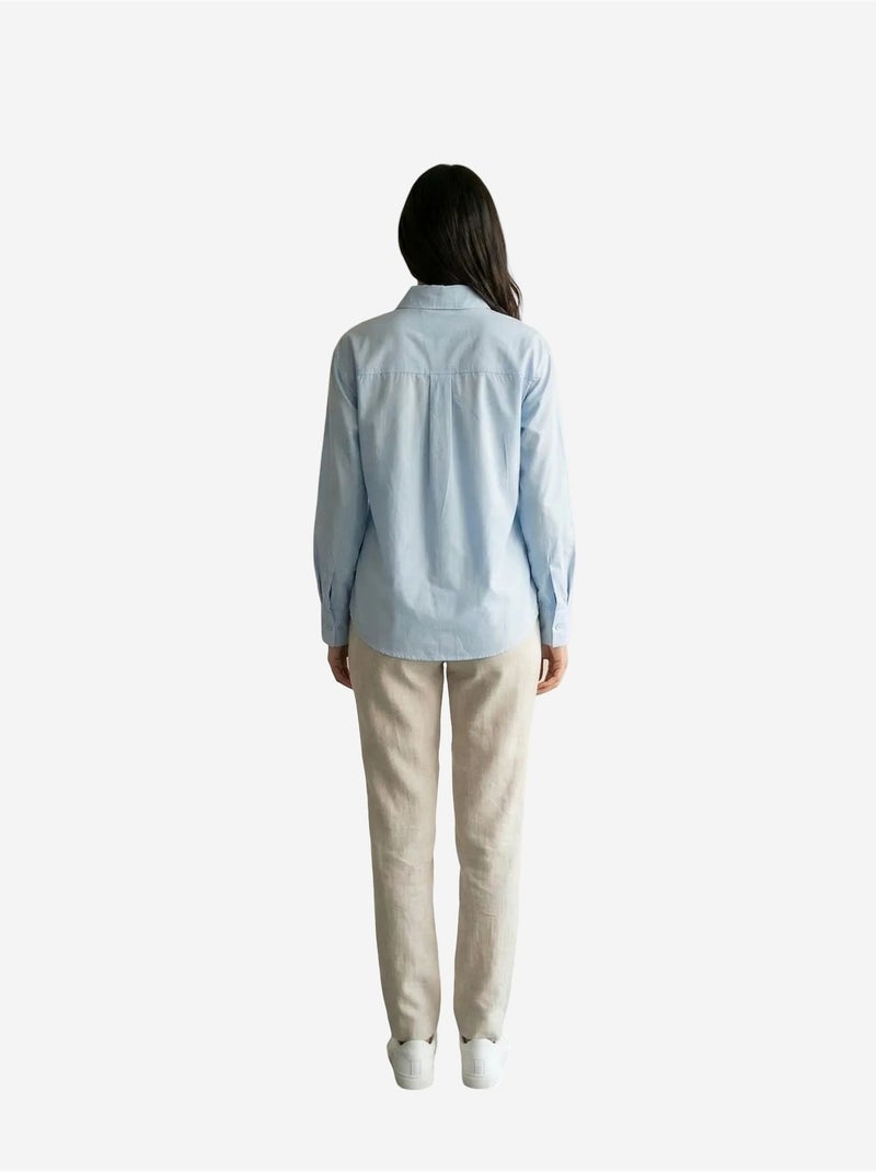 Camicia lunga in cotone testurizzato my fashion Blu cielo - Kiabi