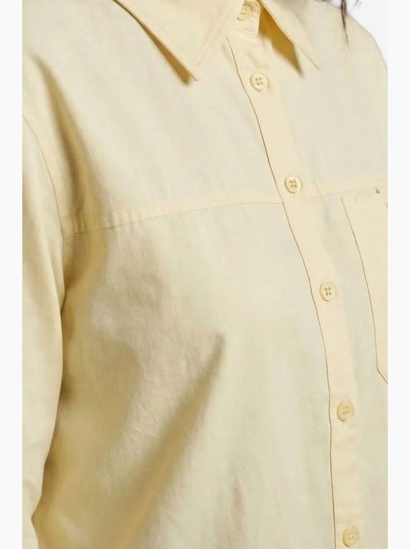 Camicia lunga in cotone testurizzato my fashion Giallo limone - Kiabi