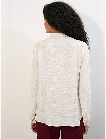 Camicia lunga in tessuto con colletto alla coreana bdart