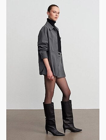 Camicia lunga in tessuto con maniche lunghe oversize con tasca dilvin