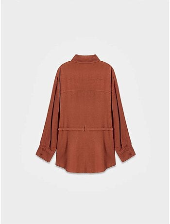 Camicia lunga intrecciata con cintura dilvin