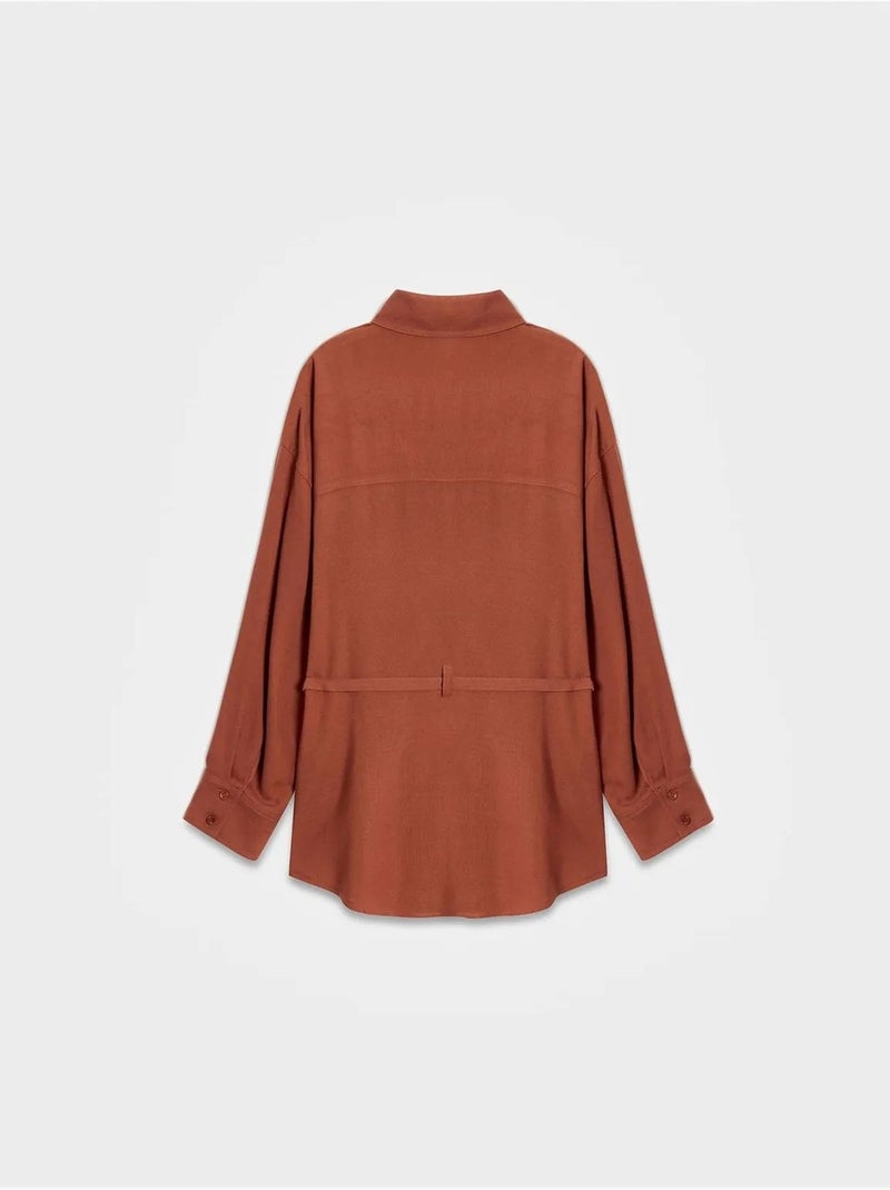 Camicia lunga intrecciata con cintura dilvin Terracotta - Kiabi