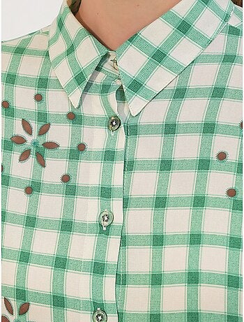 Camicia lunga oversize in crêpe a quadri bdart