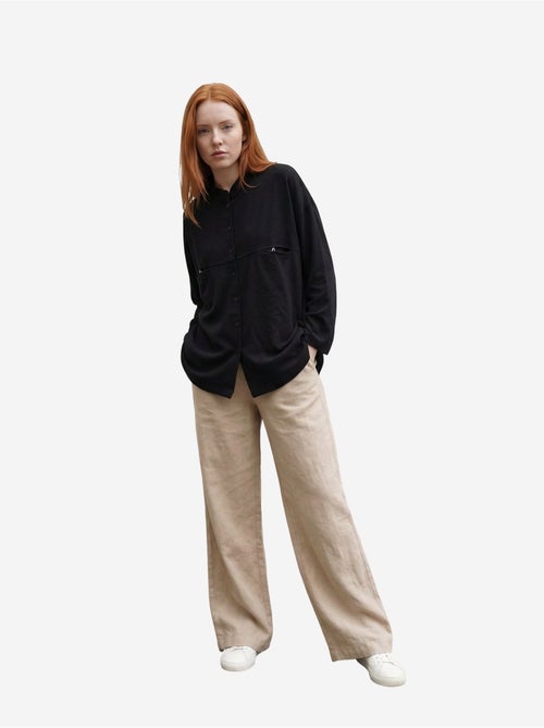 Camicia lunga oversize in misto lino a maniche lunghe my fashion - Kiabi Camicia lunga oversize in misto lino a maniche lunghe my fashion - Kiabi