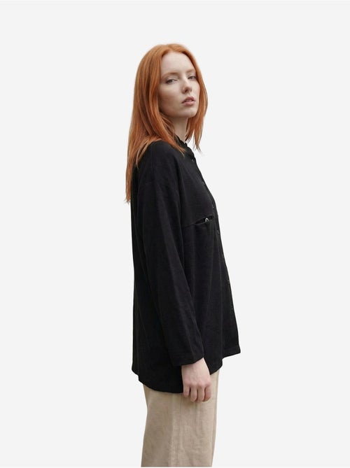 Camicia lunga oversize in misto lino a maniche lunghe my fashion - Kiabi Camicia lunga oversize in misto lino a maniche lunghe my fashion - Kiabi