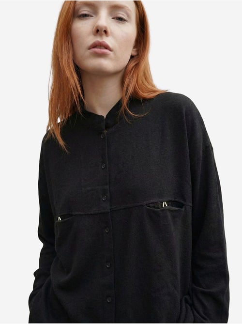 Camicia lunga oversize in misto lino a maniche lunghe my fashion - Kiabi Camicia lunga oversize in misto lino a maniche lunghe my fashion - Kiabi