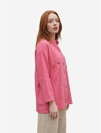Camicia lunga oversize in misto lino a maniche lunghe my fashion