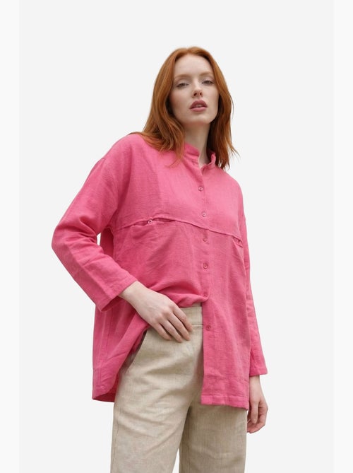 Camicia lunga oversize in misto lino a maniche lunghe my fashion - Kiabi Camicia lunga oversize in misto lino a maniche lunghe my fashion - Kiabi