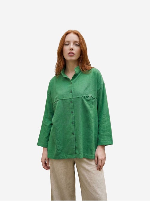 Camicia lunga oversize in misto lino a maniche lunghe my fashion - Kiabi