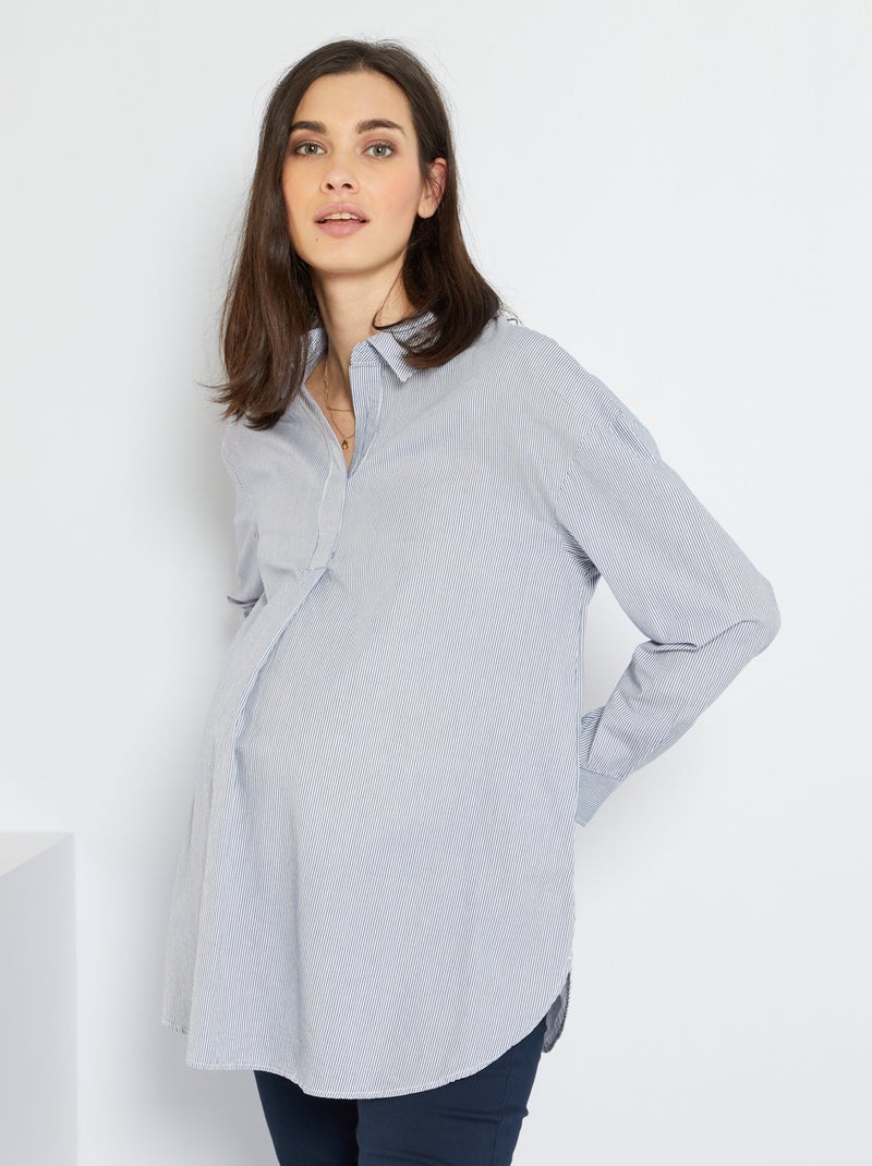 Camicia lunga premaman BLU - Kiabi