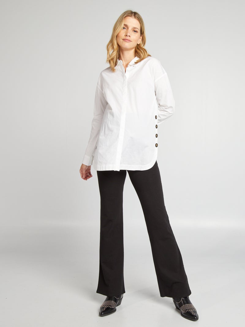 Camicia lunga premaman in cotone bianco - Kiabi
