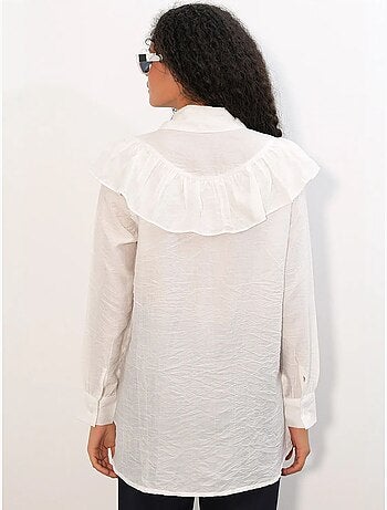Camicia lunga relaxed con dettaglio a volant bdart
