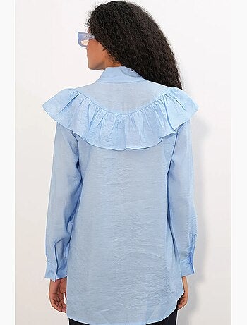 Camicia lunga relaxed con dettaglio a volant bdart