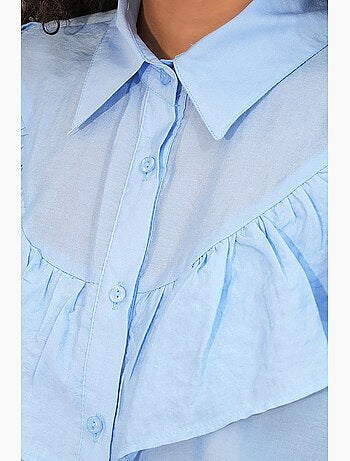 Camicia lunga relaxed con dettaglio a volant bdart