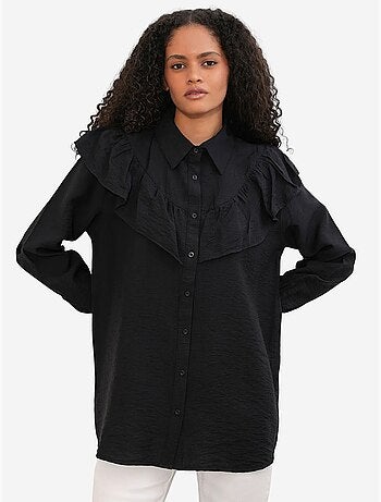 Camicia lunga relaxed con dettaglio a volant bdart
