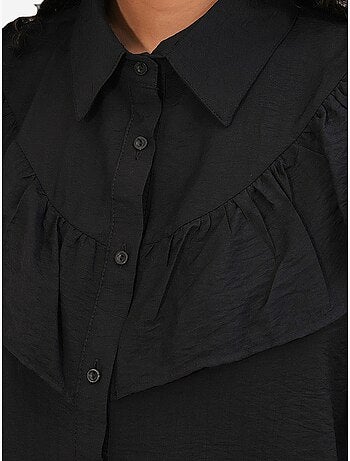 Camicia lunga relaxed con dettaglio a volant bdart