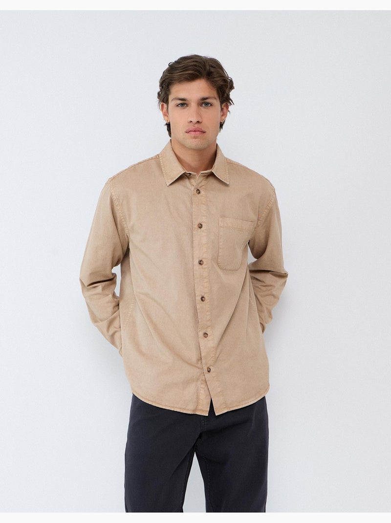 Camicia lyocell, mo fashion Beige - Kiabi