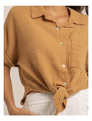 Camicia manches courtes gaze de coton ODETTE