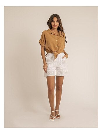 Camicia manches courtes gaze de coton ODETTE