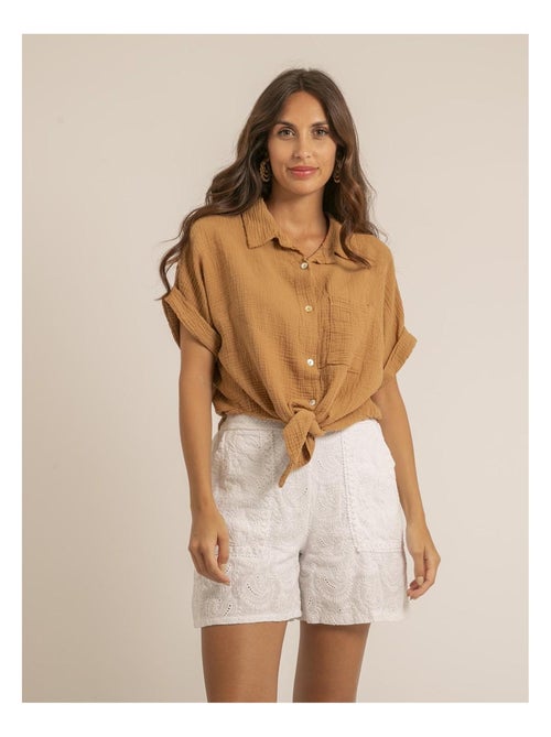 Camicia manches courtes gaze de coton ODETTE - Kiabi