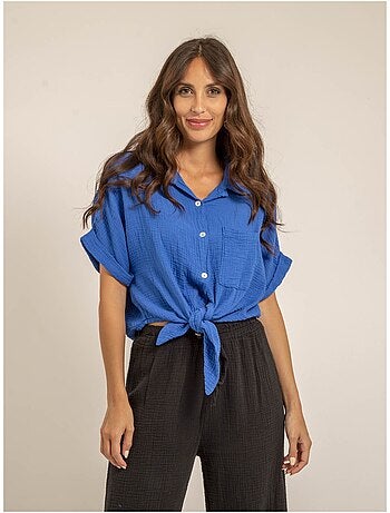 Camicia manches courtes gaze de coton ODETTE