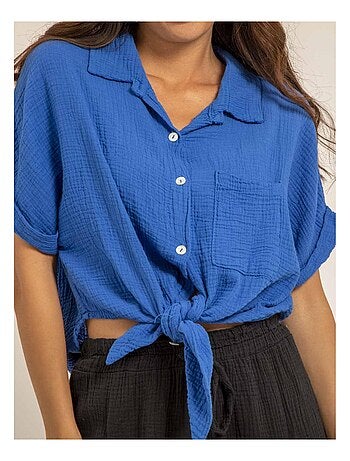 Camicia manches courtes gaze de coton ODETTE