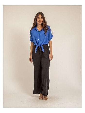 Camicia manches courtes gaze de coton ODETTE