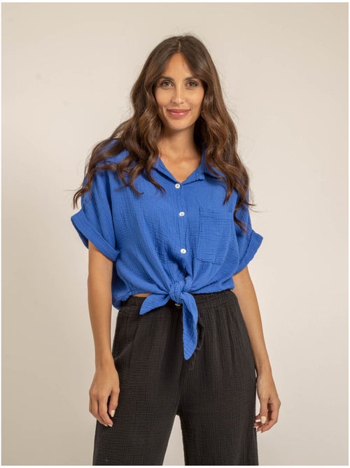 Camicia manches courtes gaze de coton ODETTE - Kiabi