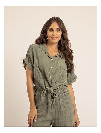 Camicia manches courtes gaze de coton ODETTE