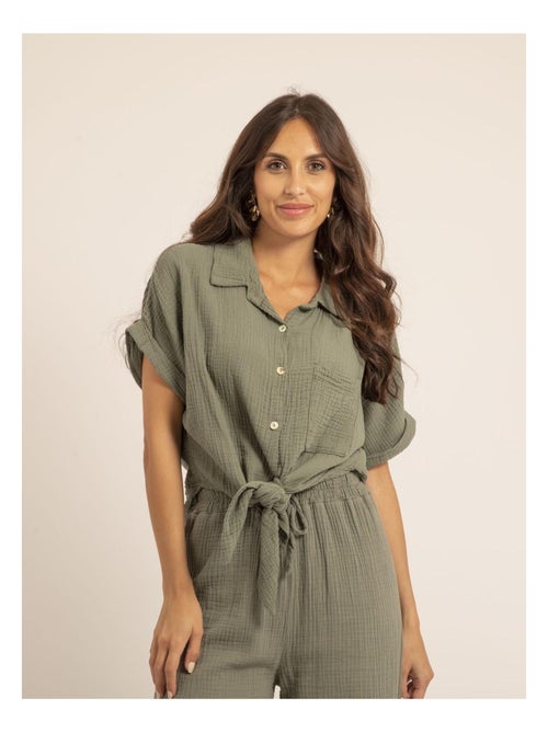 Camicia manches courtes gaze de coton ODETTE - Kiabi