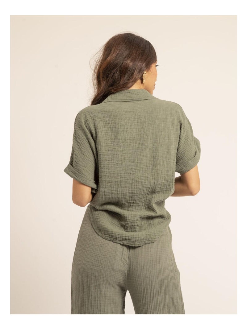 Camicia manches courtes gaze de coton ODETTE Cachi - Kiabi