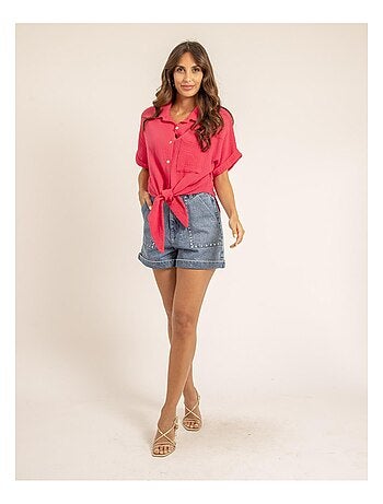 Camicia manches courtes gaze de coton ODETTE